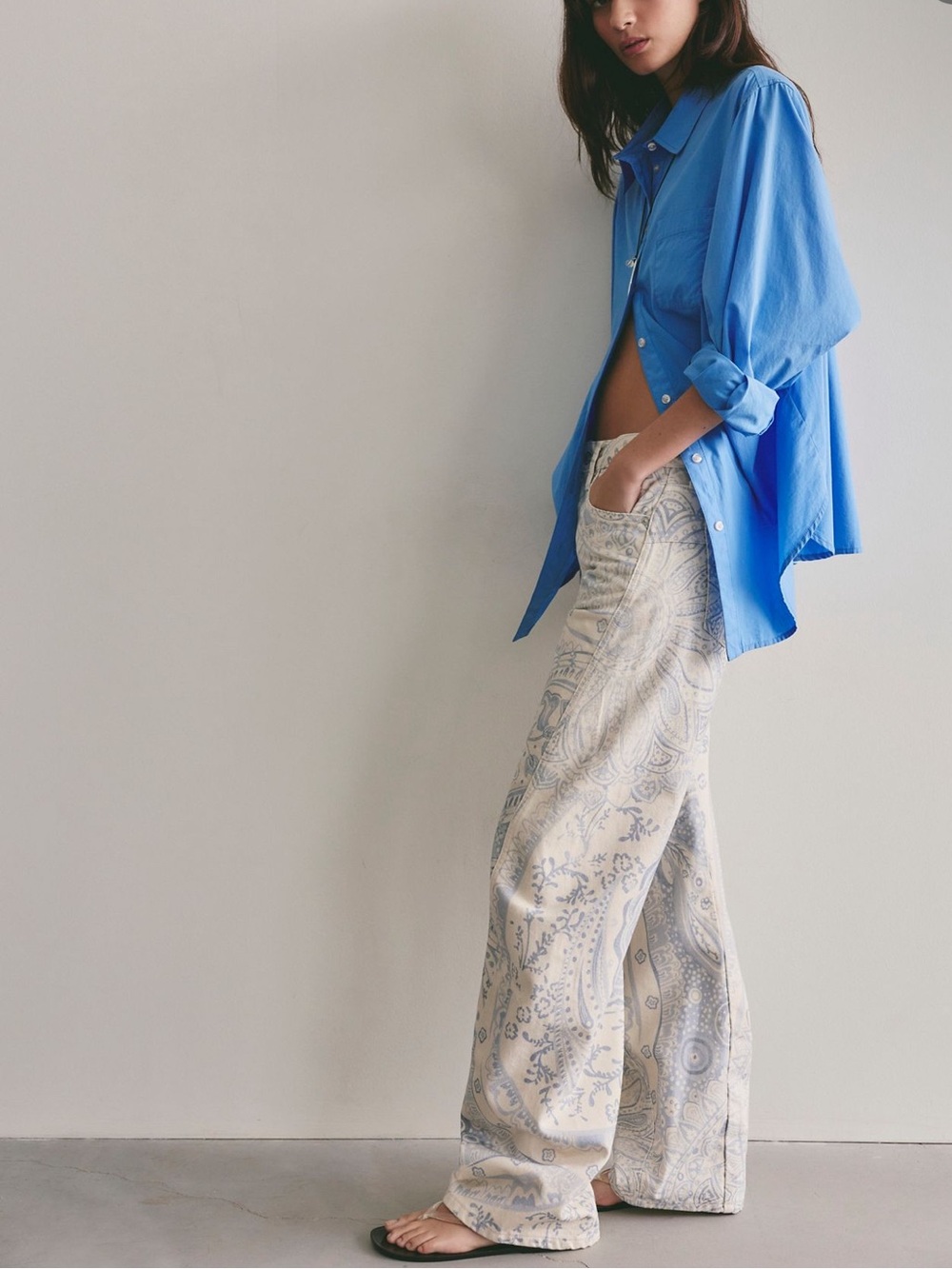 Free People Fable Printed Twisted Jean - Picture 4 of 7